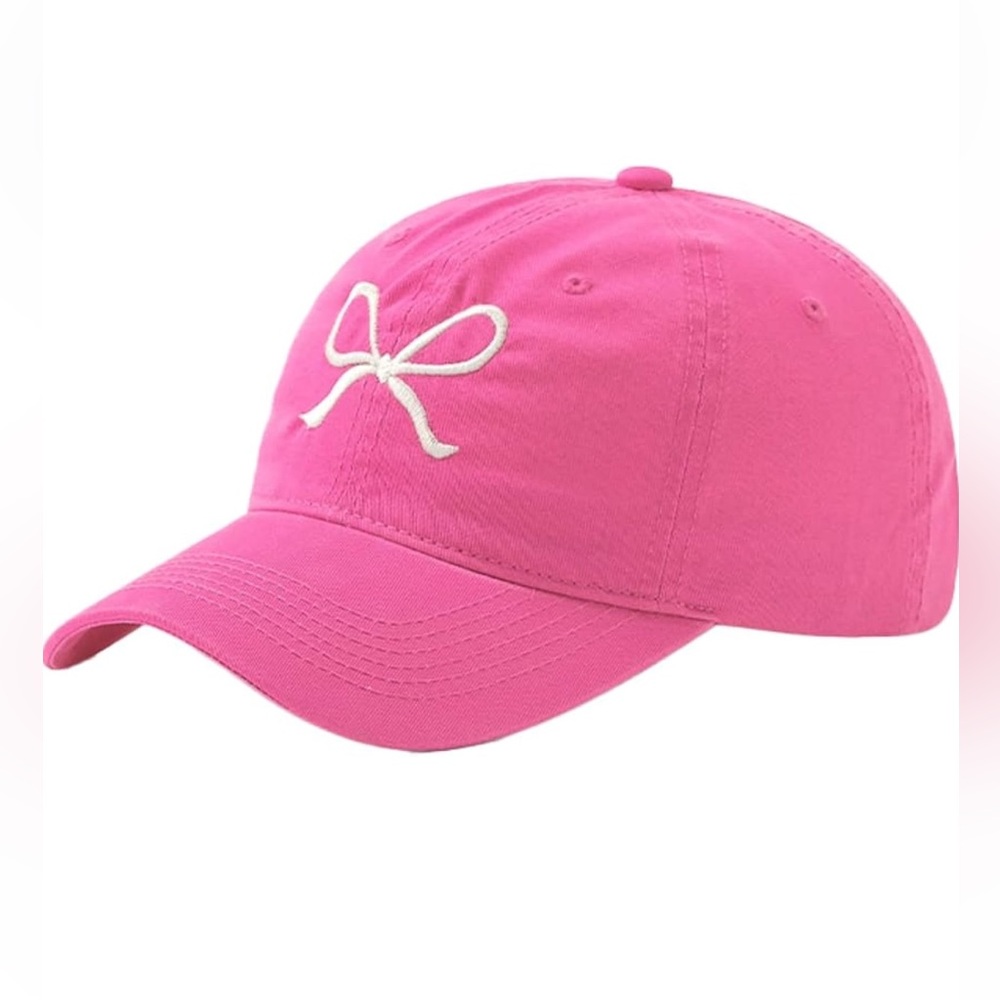 ✨NWT✨Pink Cap with White Bow Embroidery